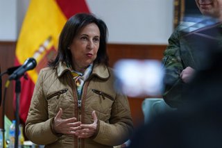 La ministra de Defensa, Margarita Robles, visita la Brigada ‘Guadarrama’ XII (BRI XII), en la base militar El Goloso, a 16 de marzo de 2026, en Madrid (España). Durante su visita Robles ha contactado por videoconferencia con el personal desplegado en la o