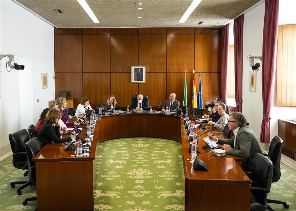 Imagen de este miércoles de la Junta de Portavoces, que ha aprobado el orden del día del Pleno del Parlamento de los días 25 y 26 de marzo.