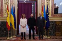 Zelenski aprovecha su nueva visita a España para reunirse con Armengol y Rollán en el Congreso