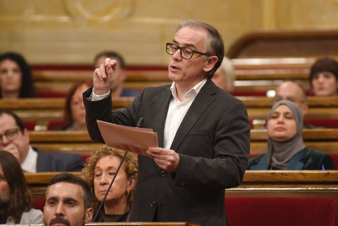 El presidente del Consejo Nacional de Esquerra Republicana de Catalunya, Josep María Jové, durante una sesión de control al Govern, en el Parlament de Catalunya, a 25 de febrero de 2026, en Barcelona, Catalunya (España). Illa se vuelve a enfrentar a las p