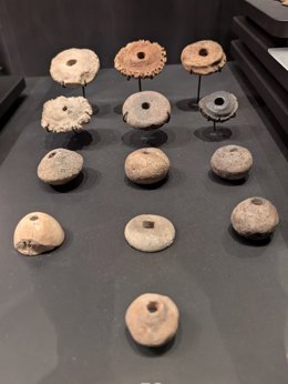 Expertos investigadores analizan el telar vertical de hace 3.500 años hallado en el yacimiento Cabezo Redondo de Villena