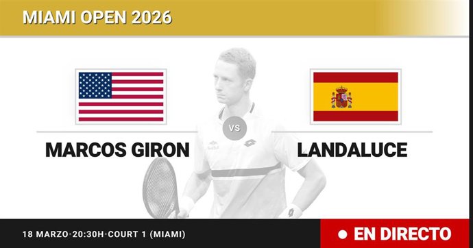 Marcos Giron - Martin Landaluce: resumen y estadísticas del partido de Sesentaicuatroavos de final de Miami Open