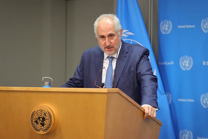 Archivo - El portavoz del secretario general de Naciones Unidas, Stéphane Dujarric