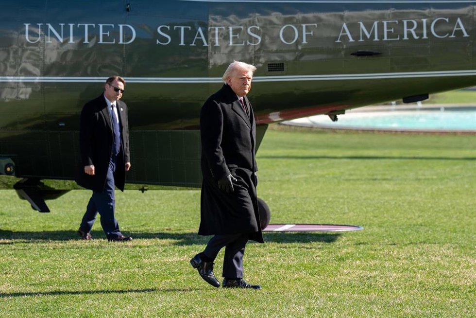 El presidente de EEUU, Donald Trump, a su llegada a la Casa Blanca. Imagen de archivo