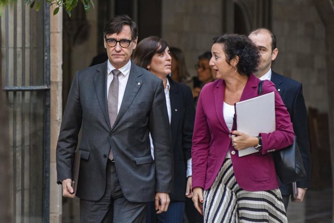 O presidente da Generalitat, Salvador Illa, e a secretária de Economia e Finanças, Alícia Romero