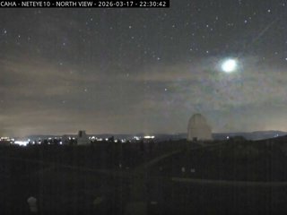 Bola de fuego captada por las cámaras exteriores del observatorio astronómico de Calar Alto, en Gérgal (Almería).