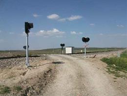 Paso de nivel en la red ferroviaria en Sevilla