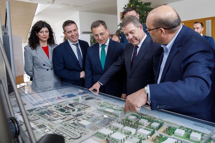 El jefe del Gobierno autonómico, Emiliano García-Page, presenta, en Albacete, el proyecto de ampliación del Parque Científico y Tecnológico de Castilla-La Mancha.