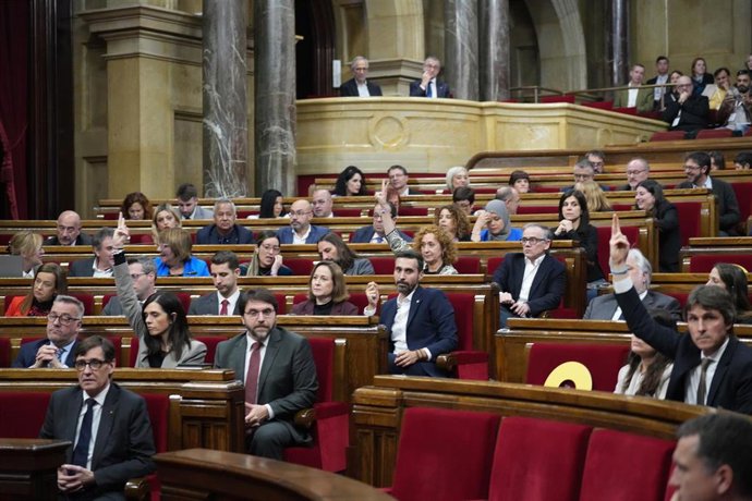 Vista de la sala durante un pleno del Parlament de Catalunya, a 11 de marzo de 2026, en Barcelona, Catalunya (España).