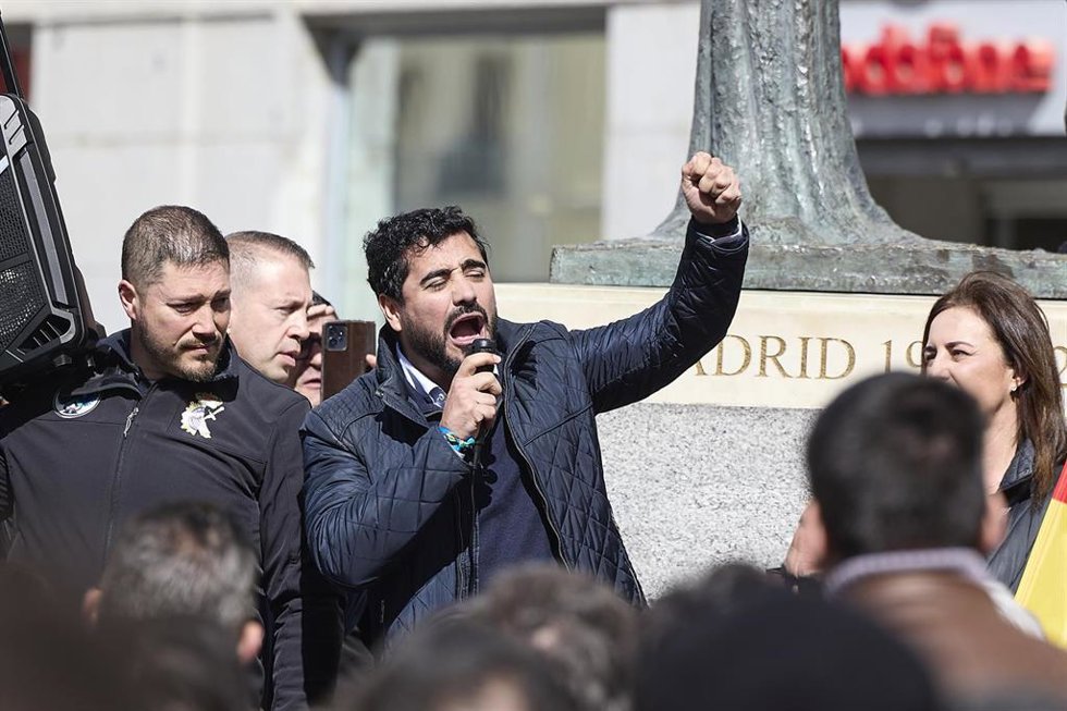 El eurodiputado y líder de Se Acabó La Fiesta (SALF), Luis 'Alvise' Pérez, a 14 de marzo de 2026, en Madrid (España).