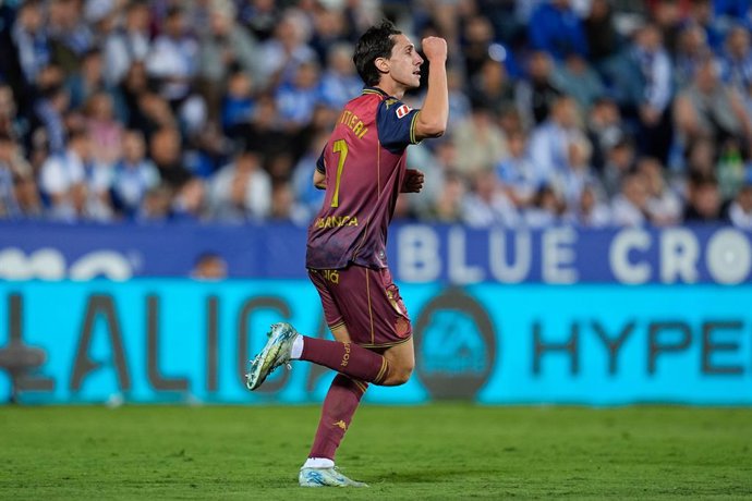 Archivo - Samuele Mulattieri of Deportivo La Coruna celebrates a goal during the Spanish league, LaLiga Hypermotion, football match played between CD Leganes and Deportivo La Coruna at Butarque stadium on September 1, 2025, in Leganes, Madrid, Spain.