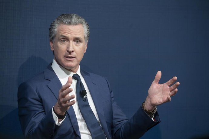 Archivo - 14 February 2026, Bavaria, Munich: Gavin Newsom, Governor of California speaks during the 62nd Munich Security Conference (MSC). Photo: Marijan Murat/dpa