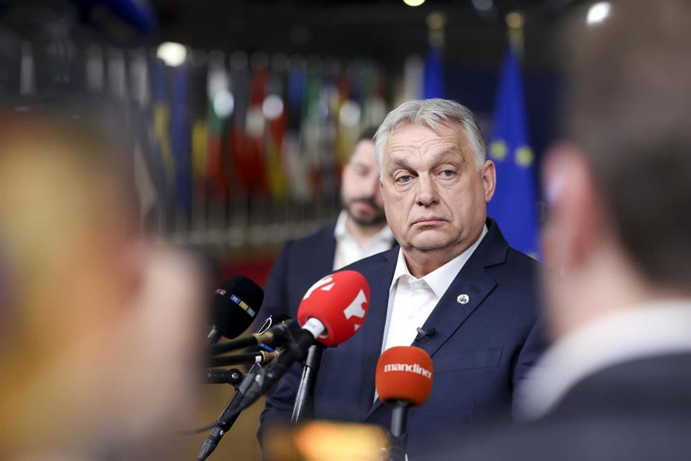 El primer ministro de Hungría, Viktor Orbán, al término del Consejo Europeo.
