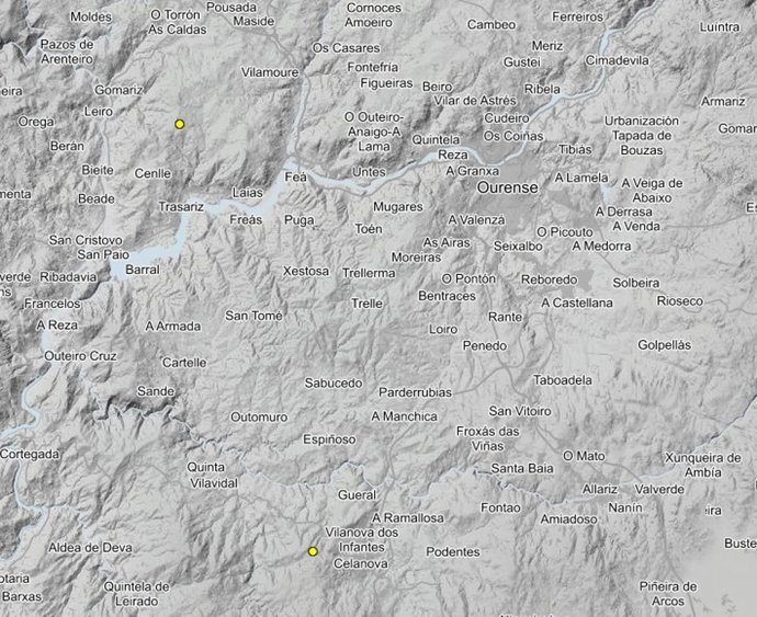 Dos terremotos en la provincia de Ourense.