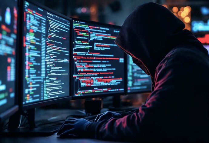 Ilustração de um cibercriminoso.
