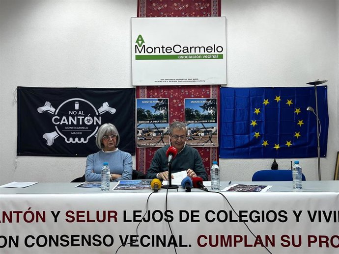 Rueda de prensa de la plataforma No al cantón y asociación vecinal de Montecarmelo para presentar el informe 'Decálogo de mentiras del Ayuntamiento de Madrid'