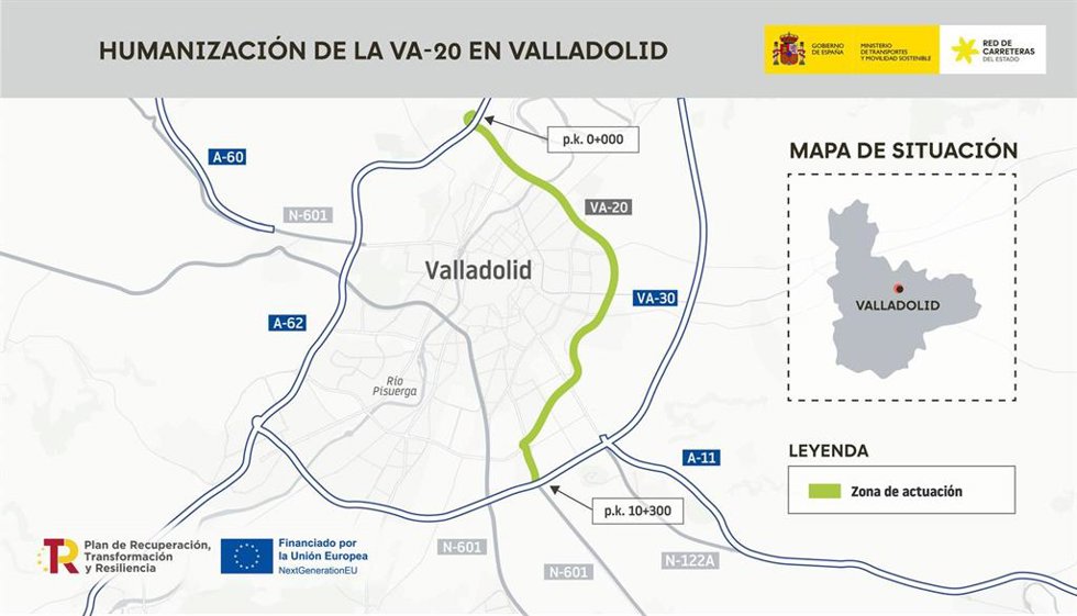 Obras en la VA-20.