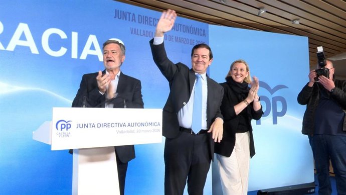 El presidente del Partido Popular de Castilla y León, Alfonso Fernández Mañueco, clausura la Junta Directiva Autonómica del PPCyL