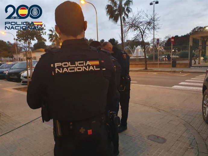Un agente de la Policía Nacional, de espaldas.