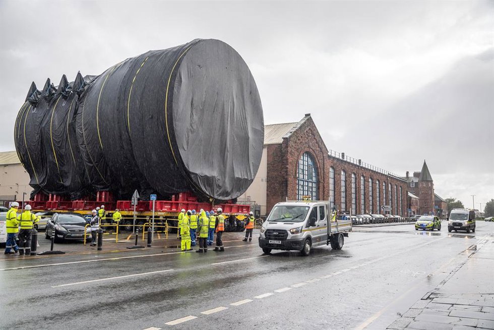 Archivo - Un segmento de los nuevos submarinos nucleares Dreadnought de Reino Unido en la base de Clyde