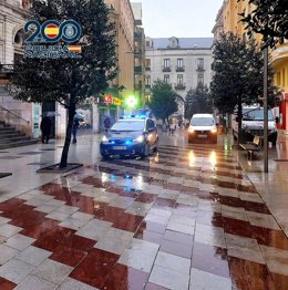 Policía Nacional en el centro de Santander