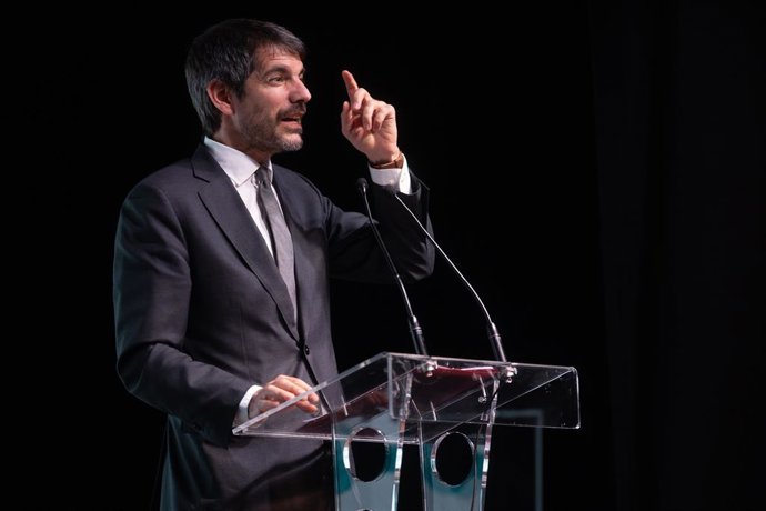 El  ministro de Cultura, Ernest Urtasun, durante la presentación de Music by Spain, en la Oficina de Exportación de la Música Española, a 19 de marzo de 2026, en Madrid (España). 