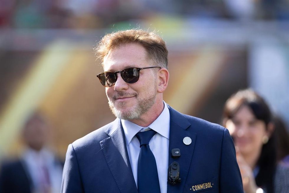 Archivo - El presidente de la Confederación Sudamericana de Fútbol (CONMEBOL), Alejandro Domínguez, en un aimagen de recurso.