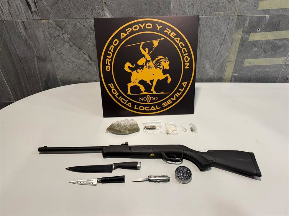 Resultado del operativo del Grupo de Apoyo y Reacción (GAR) de la Policía Local de Sevilla.