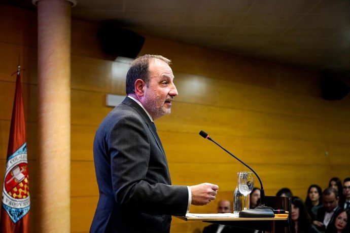 El conseller de Justicia y Calidad Democrática, Ramón Espadaler, durante la celebración de la festividad de Sant Raimon de Penyafort organizada por el Col·legi d'Advocats de Tarragona.