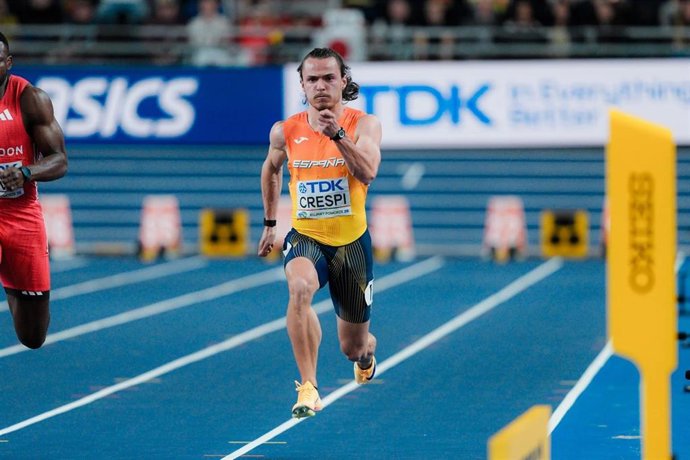 Guillem Crespí, durante el Campeonato del Mundo de atletismo en pista corta de 2026.