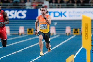 Guillem Crespí, durante el Campeonato del Mundo de atletismo en pista corta de 2026.