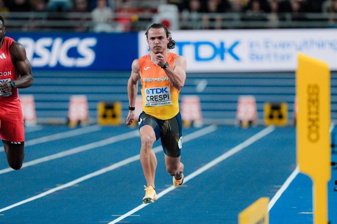 Guillem Crespí, durante o Campeonato Mundial de Atletismo em pista curta de 2026.