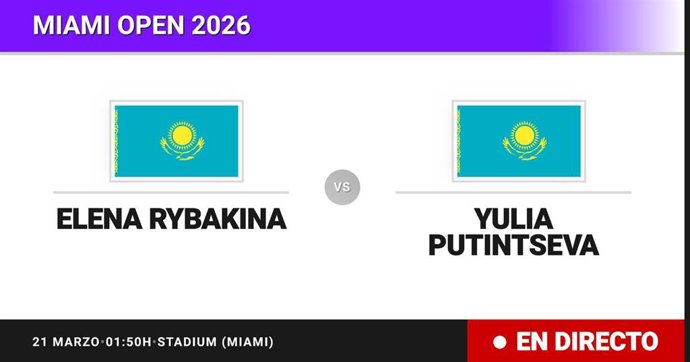 Elena Rybakina - Yulia Putintseva: resumen y estadísticas del partido de Treintaidosavos de final de Miami Open