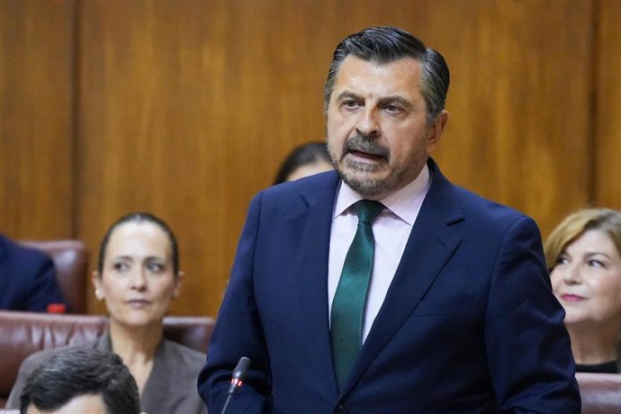 Archivo - El portavoz del Grupo Parlamentario Popular, Toni Martín, en una imagen de archivo en el Pleno del Parlamento.