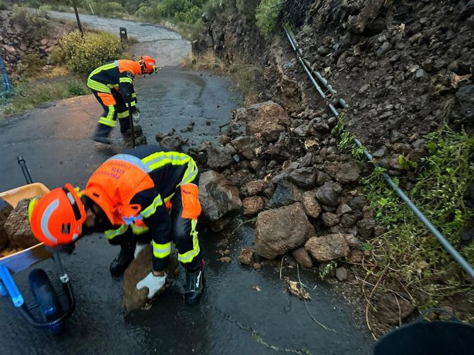 Un desprendimiento de piedras registrado en Tenerife tras el paso de la borrasca 'Therese'