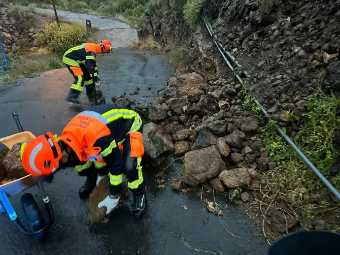 Desprendimiento de piedras registrado en Tenerife