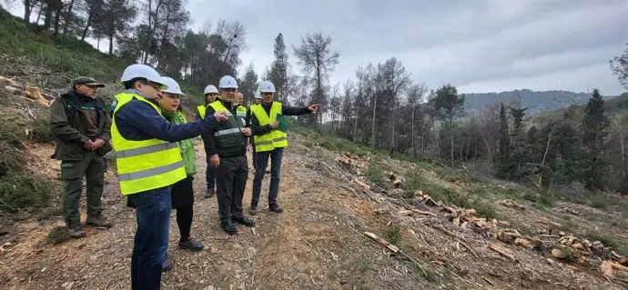 Visita del consejero Juan María Vázquez a las actuaciones de prevención de incendios.