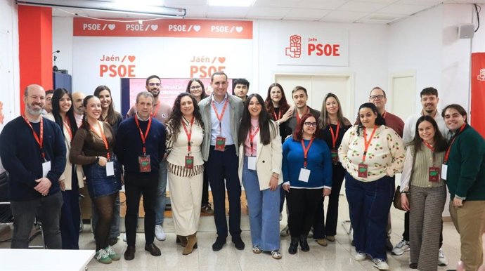 El secretario general del PSOE de Jaén, Juan Latorre, en la inauguración de una jornada de formación de Juventudes Socialistas en la capital.