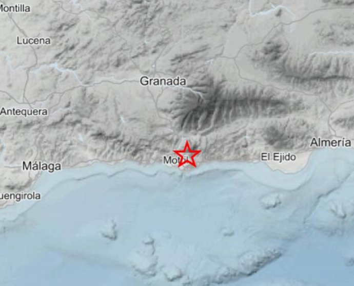 Imagen del epicentro del terremoto con magnitud 2,5 registrado en Lújar (Granada)