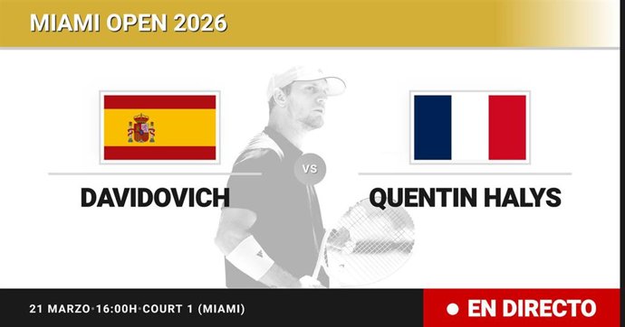 Alejandro Davidovich Fokina - Quentin Halys: resumen y estadísticas del partido de Treintaidosavos de final de Miami Open