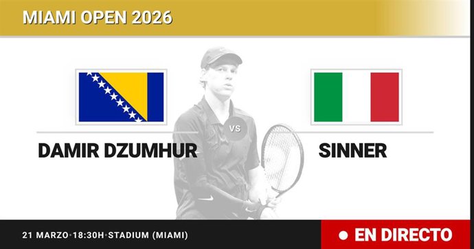 Damir Dzumhur - Jannik Sinner: resumen y estadísticas del partido de Treintaidosavos de final de Miami Open