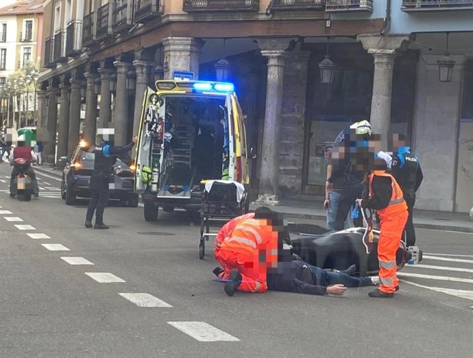 Herido un motorista tras sufrir un accidente en Valladolid