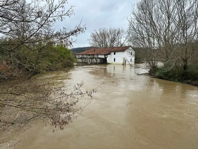 Inundaciones en Bizkaia durante el episodio de lluvias intensas del 7 de marzo de 2026 (archivo)