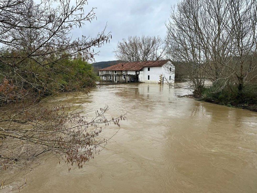 Inundaciones en Bizkaia durante el episodio de lluvias intensas del 7 de marzo de 2026 (archivo)