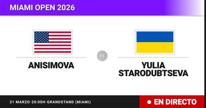 Amanda Anisimova - Yulia Starodubtseva: resumen y estadísticas del partido de Dieciseisavos de final de Miami Open