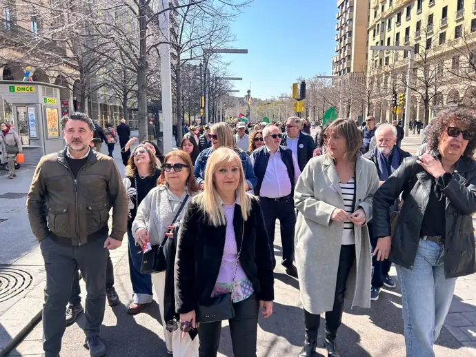 La portavoz del PSOE en la manifestación de Zaragoza