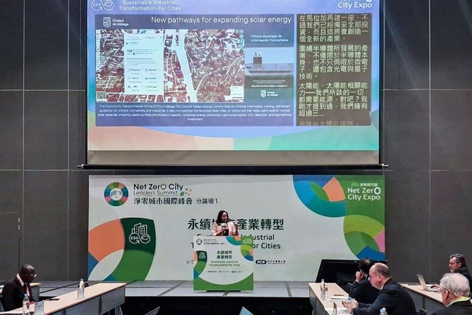 La concejala delegada del Área, Alicia Izquierdo, durante la 'Smart City Summit' de Taiwan.