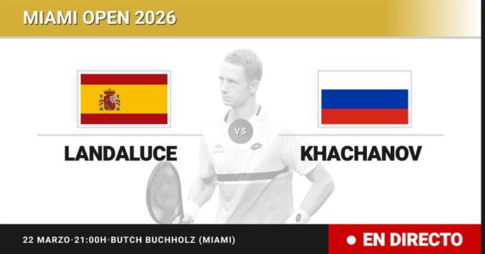 Martin Landaluce - Karen Khachanov: resumen y estadísticas del partido de Dieciseisavos de final de Miami Open