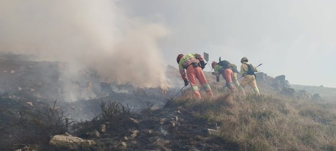Incendio forestal en Cantabria