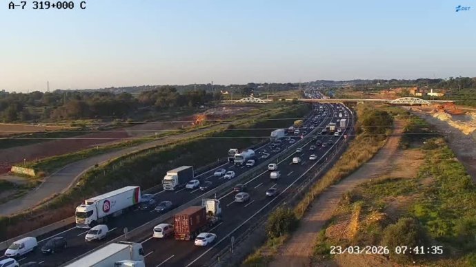 Accident en l'A-7, a Bétera